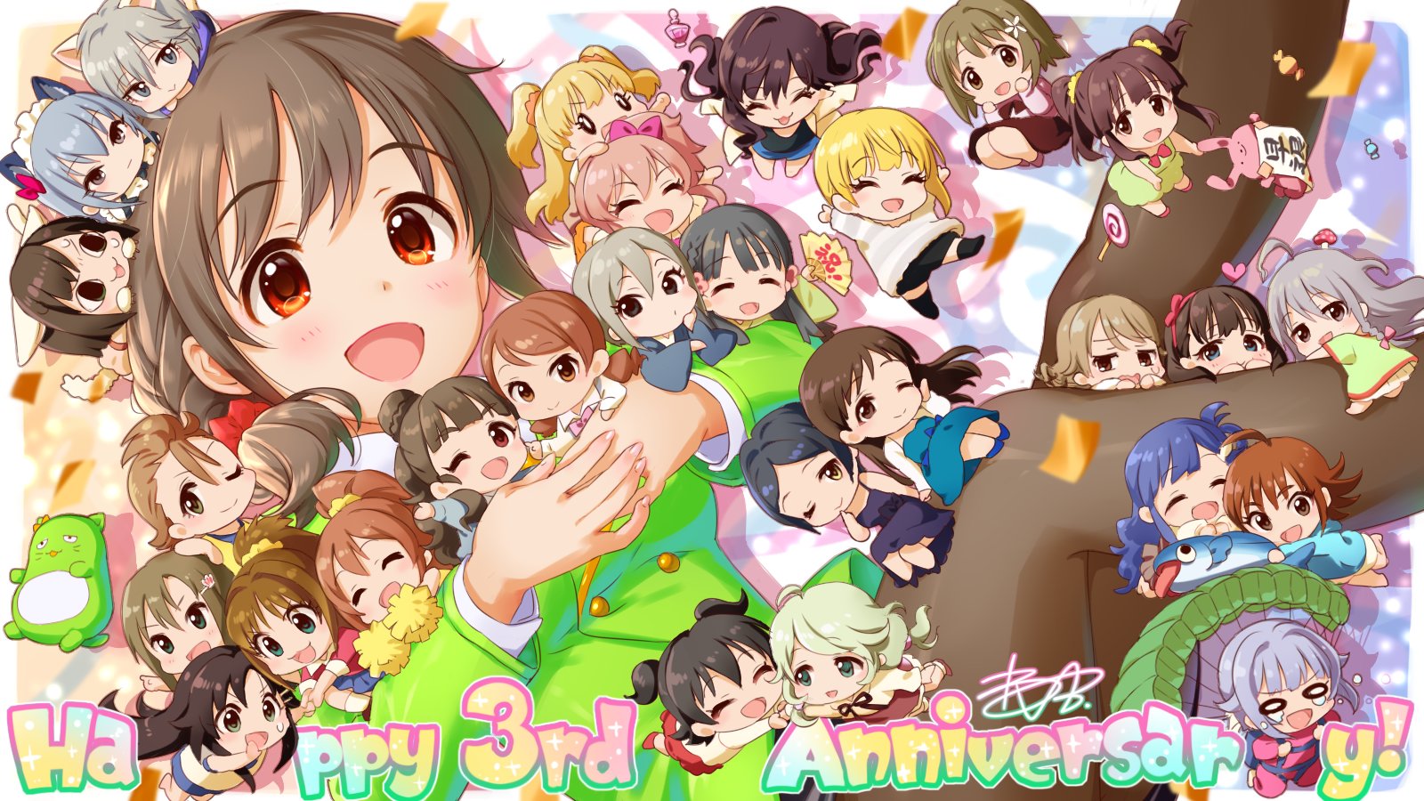 スターライトステージ デレステ3周年カウントダウン デレステ3周年まであと 1日 です 3周年カウントダウンのしめくくりは 杏仁豆腐先生より記念イラストをいただきました 盛りだくさんの3rdアニバーサリー 全力で楽しんでくださいね デレステ