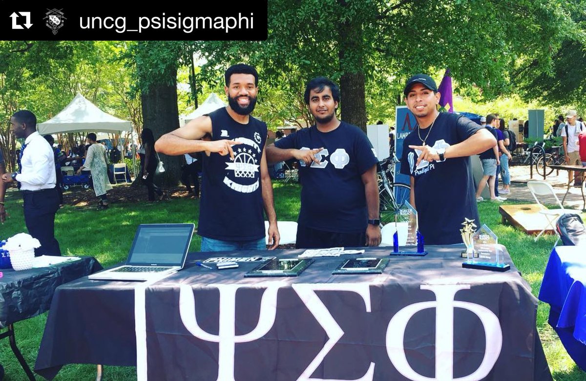 NationalMGC's tweet image. Via the @UNCG chapter of @PSP_1990: Brothers had the pleasure to table and showcase to the UNCG population what it means to be an Almighty Knight of Psi Sigma Phi Multicultural Fraternity, Inc. Welcome class of 2022 and welcome back home spartans! #UNCG #FallKickOff #Diversity