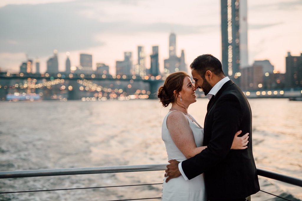 Congrats Kelly & Aneel #justmarried #bride #groom #weddingatsea #yacht #ido #yachtwedding #nycbride #elope #elopement #elopeinnyc #nyc #nycskyline #nycwedding @AmericanSkyUK @tropicalsky @TSkyWeddings @photosarahbeth @ECNewYork