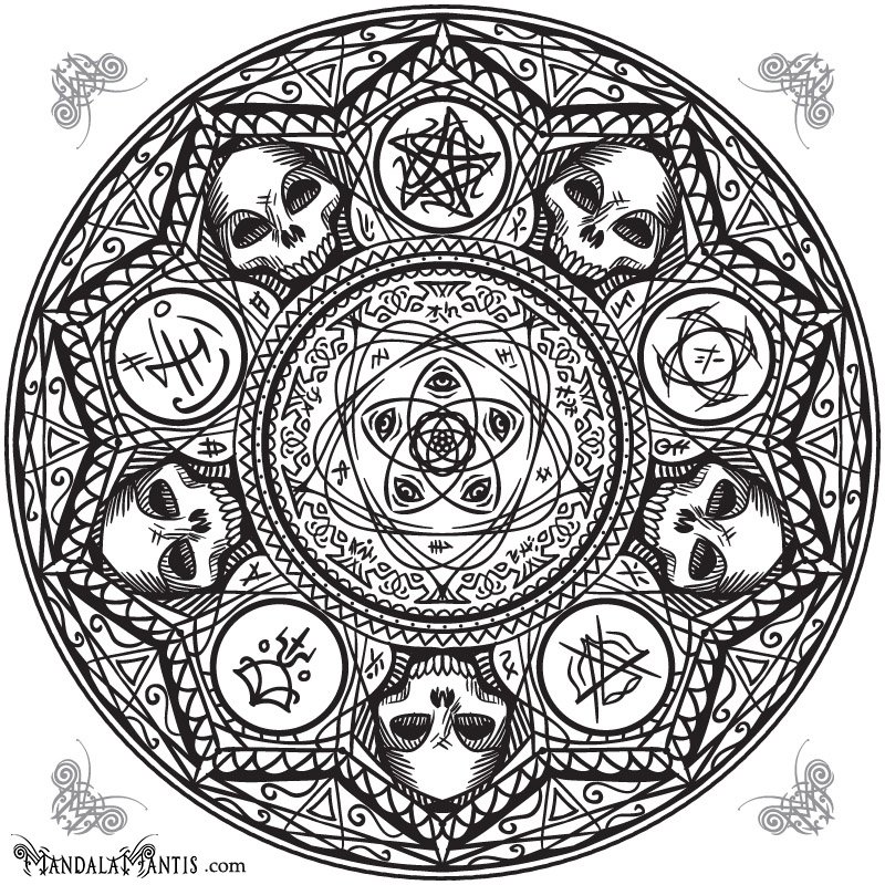 Getting ready for #Halloween already over on my side project, <a href="/MandalaMantis/">MandalaMantis</a> . This #mandala will help you summon a demon to help with the housework.