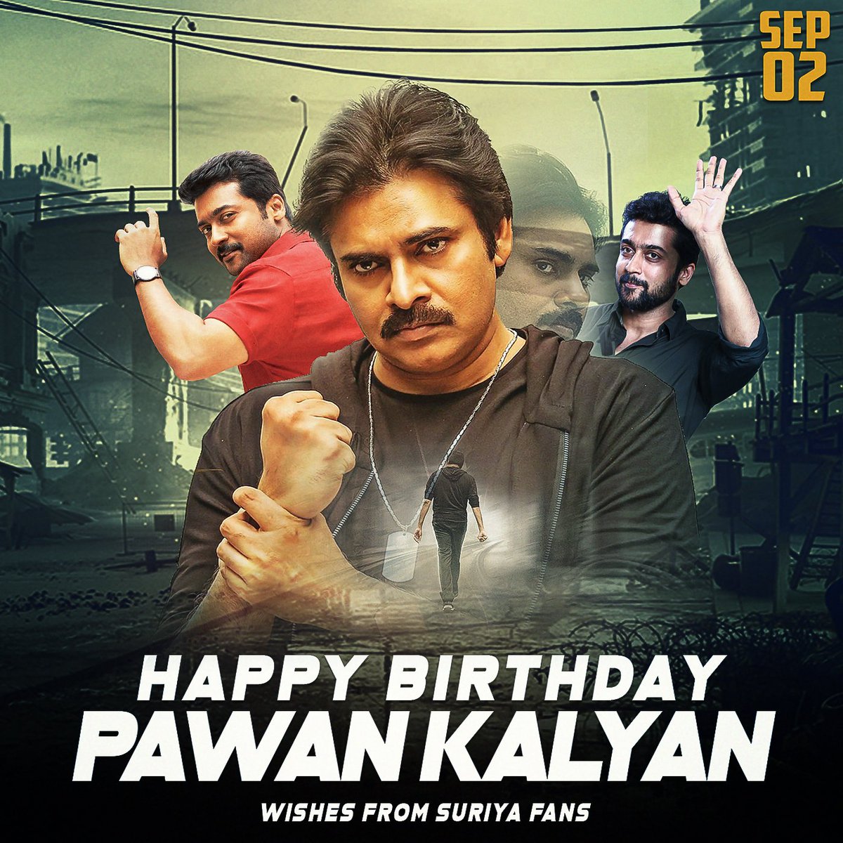 RacketRajaOffl's tweet photo. Happy Birthday @PawanKalyan Sir🎂 Wishing You All Health And happiness😇 Wishes On Behalf Of All @Suriya_offl Fans ❤

#HBDPSPKFromSURIYAFans

#HBDJanaSenaniPawanKalyan https://t.co/1RZZK8UAGo