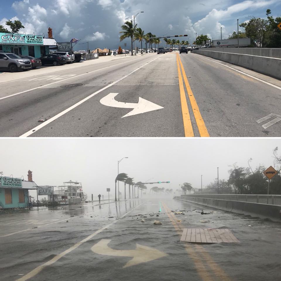 BEFORE &amp; AFTER: Key West, Florida by Andy Coates, who was chasing #Hurricane #Irma with <a href="/ReedTimmerAccu/">Reed Timmer (parody)</a> one year ago.