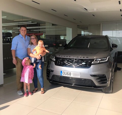 MMGLandRover's tweet photo. It's a family affair at Marshall Land Rover #Oxford as the Steele family are here to collect their new #68Reg from Sales Executive, Fiona Taylor. Is their daughter dabbing in appreciation of their lovely new car? 😊 #marshallmoments #NewRegDay https://t.co/rYqAx2aErU