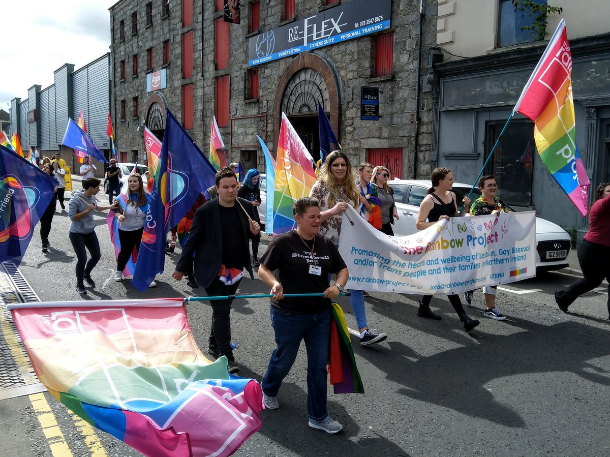 prideinnewry's tweet photo. The Rainbow Project bringing plenty of colour and energy to the parade today.
#PrideinNewry #ComeOutforChange https://t.co/Sd1tQzYRgC