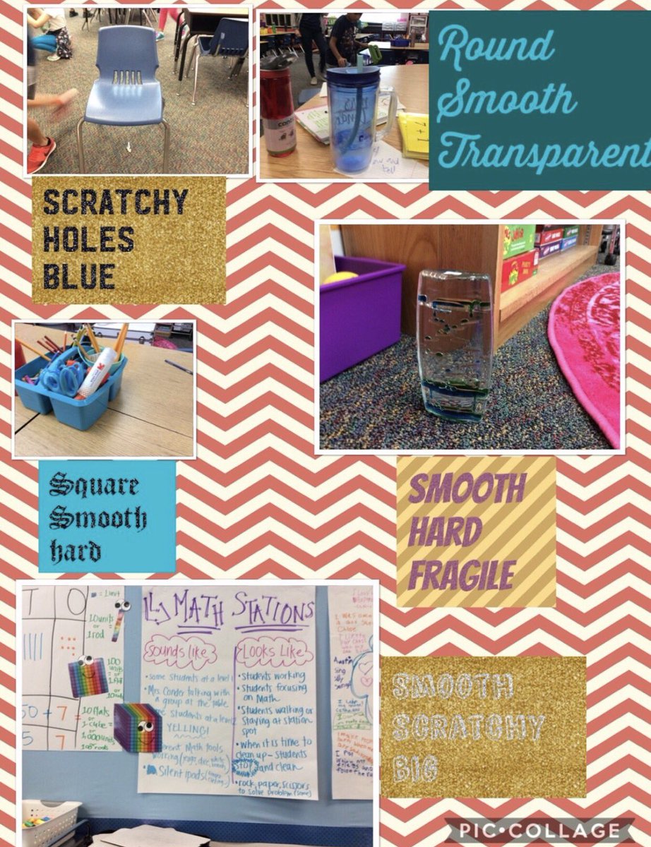 heymrsconder's tweet photo. Ss took pictures of objects around the room and used @PicCollage to create a collage and described the #PhysicalProperties of each object - Ss thrived with this independence and creativity!! I loved it😍 #ProudTeacher #MrsCondersClass #TaylorESVillage #SecondGrade https://t.co/3smmBLfcdd