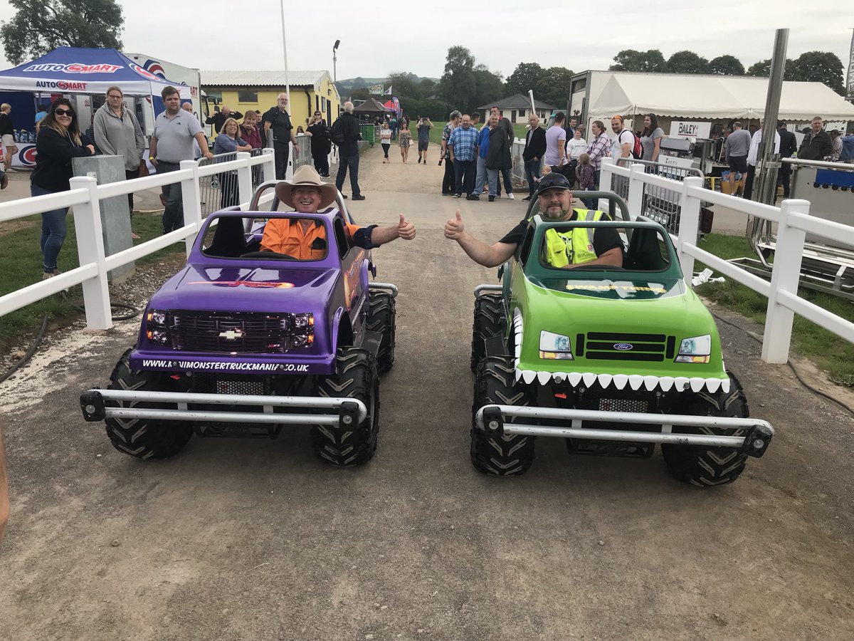 Well , I got to drive my first Monster Truck today😂😂😂 me and Steve gram from outback truckers show tearing up the arena today at #truckfest in shepton mallet Europe👍