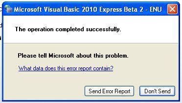 The operation completed successfully