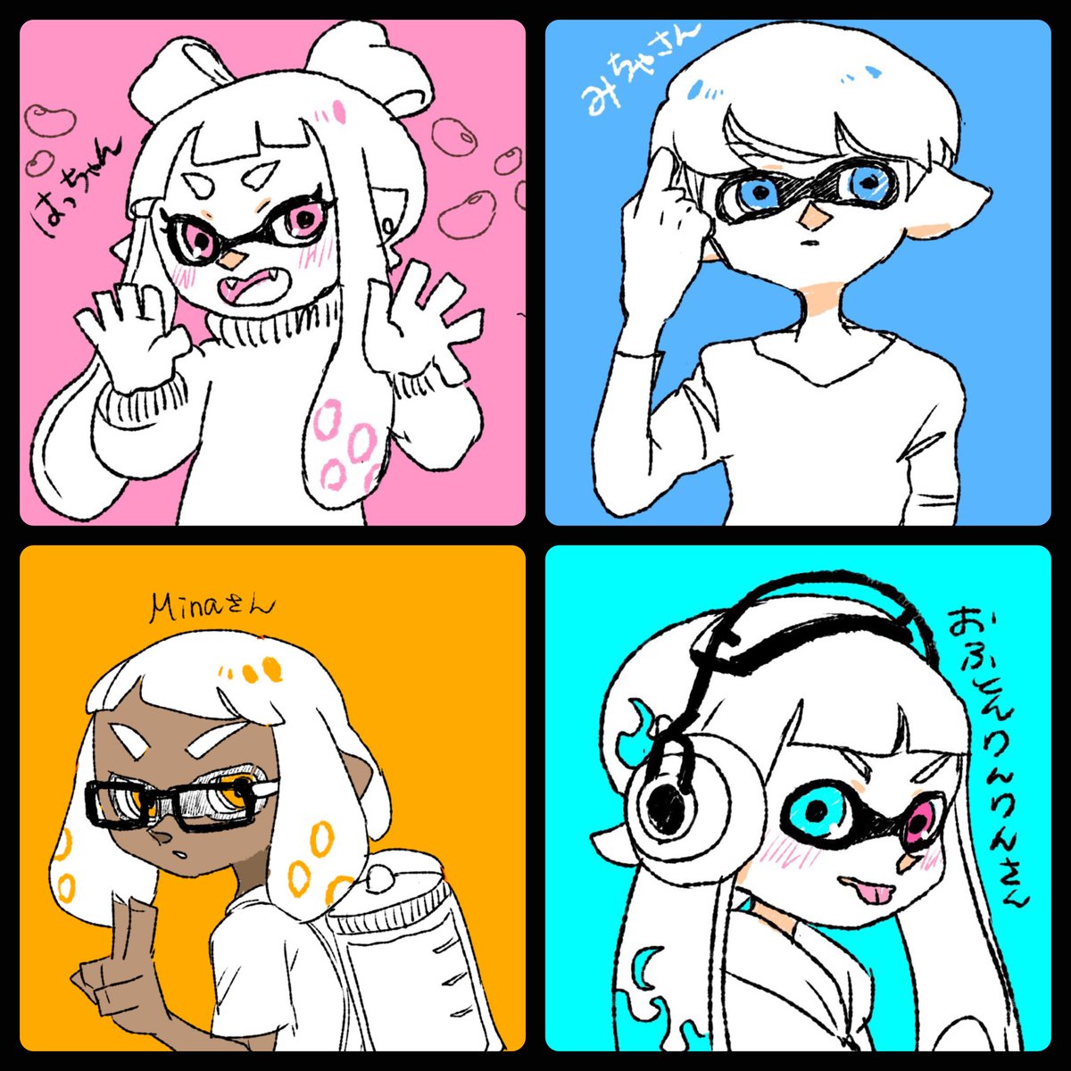 よその子描きたいにいいねありがとうございました!皆さまの子をお借りしました。描き方練習したくて色々試せて楽しかった😹うん、余裕で1枚5分超えてたな。明日個人的にリプ飛ばしていきます🙇‍♀️ 