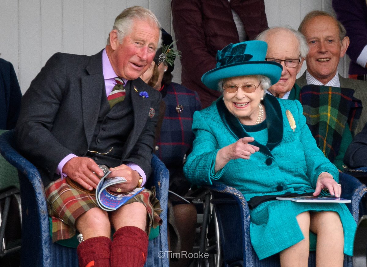 royalfocus1's tweet image. The Queen and Prince Charles The Duke of Rothesay at the 203rd annual #BraemarGathering #Royal #Scotland #Highlands