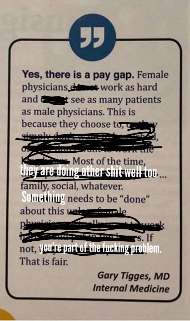 Here, Gary. Fixed it for you. #womeninmedicine #FOAMed #meded
