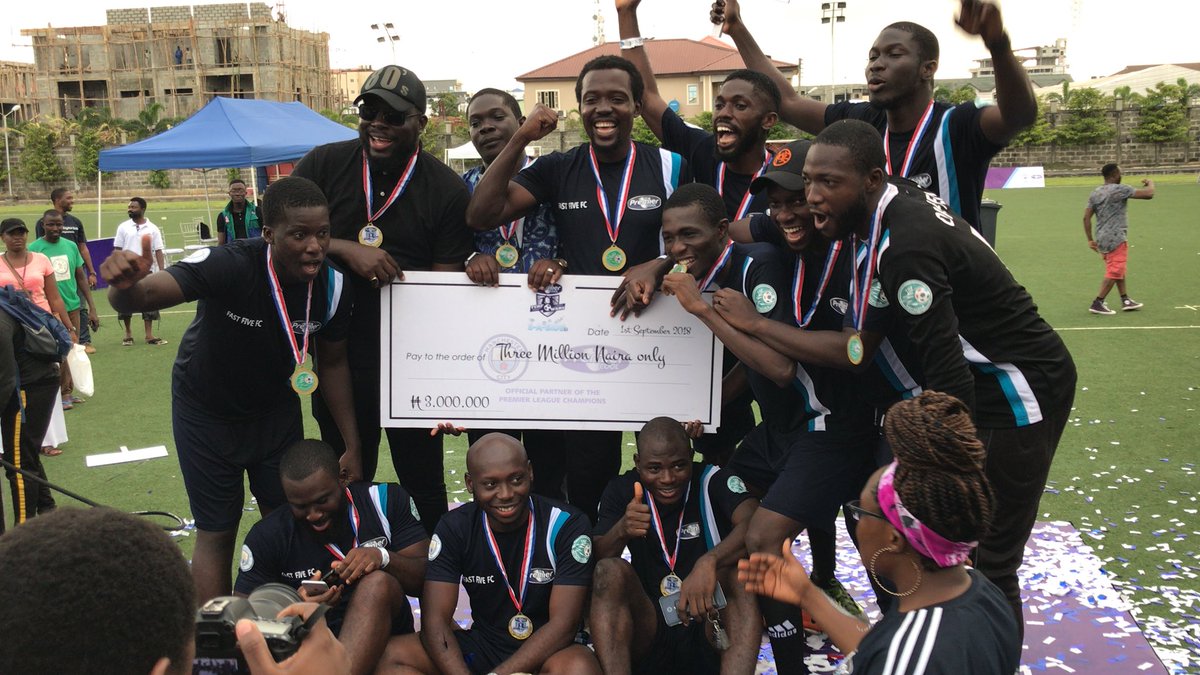 PremierCoolNG's tweet photo. The moment that we came here for. That 3 million Naira smile. Again, congratulations #FastFiveFC.
#PremierCoolTurfWars https://t.co/8mQFBLo00c