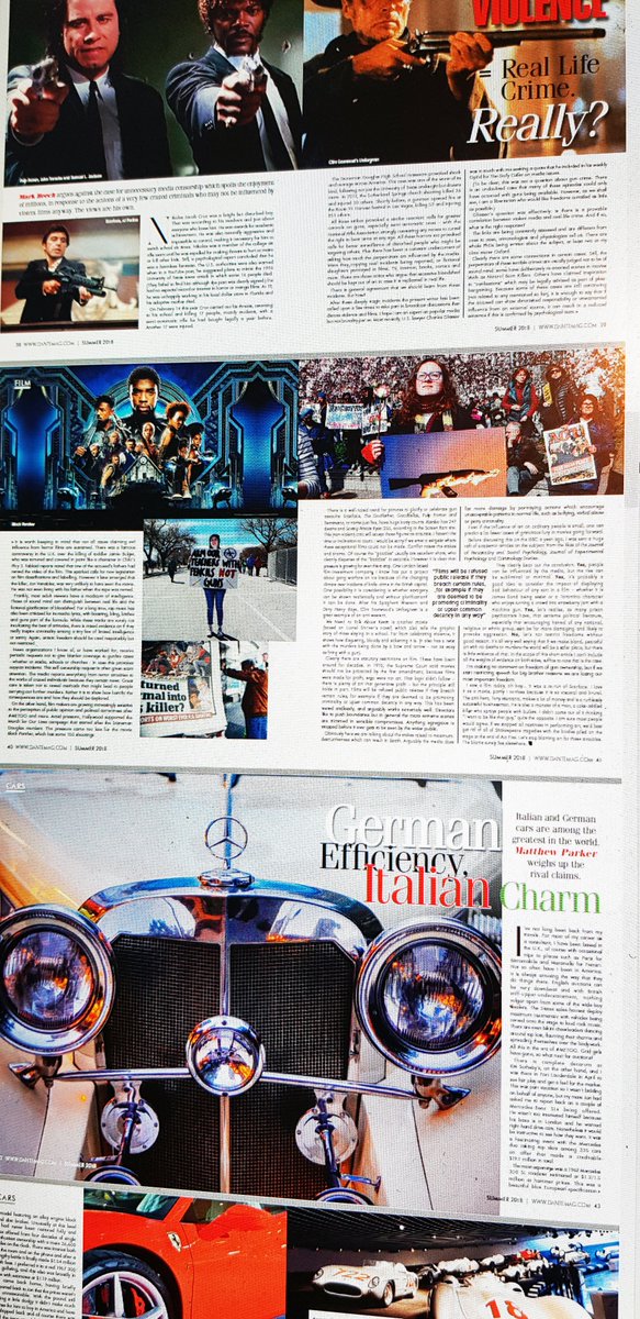 DANTEmag's tweet image. WE are DANTE. This is the sort of thing we do. A screen shot of the summer edition proofs, film and car pages. @dantemag