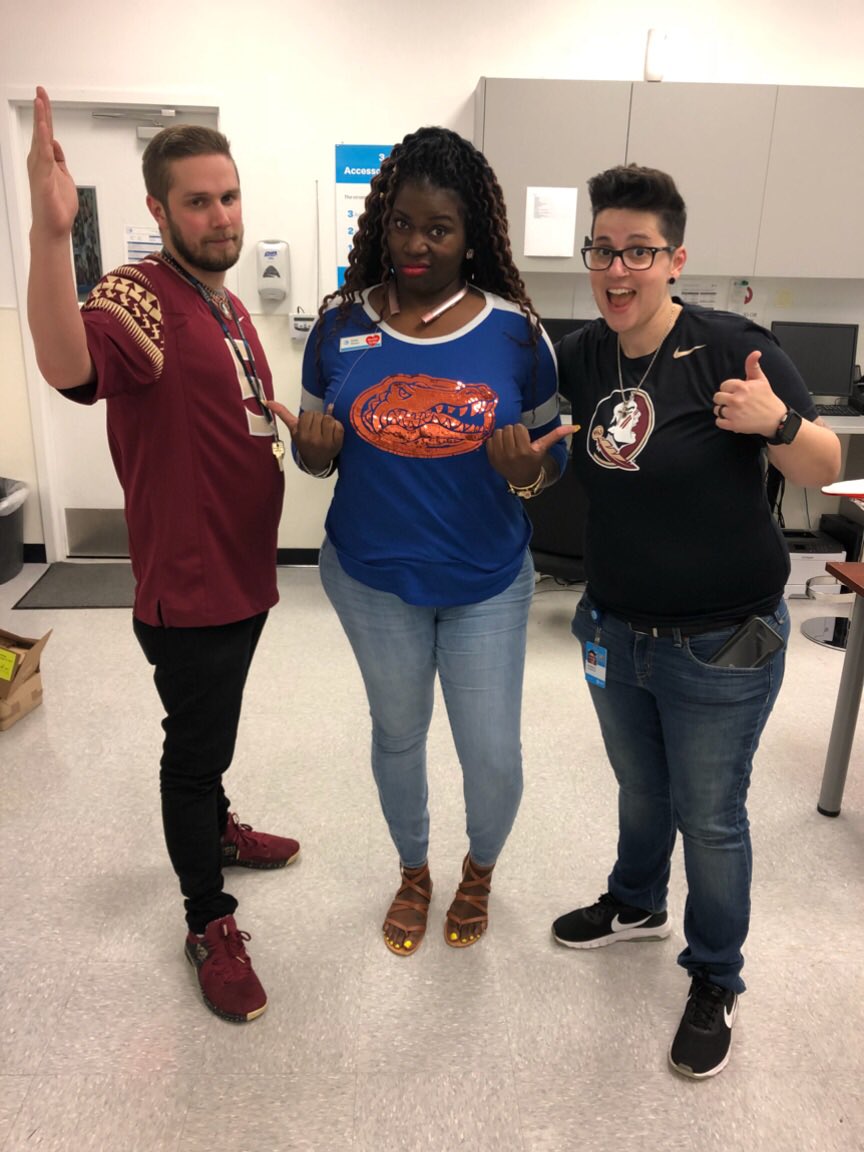 GainesvilleTeam's tweet photo. Just a little friendly Florida rivalry at #GVBeast!!! #tailgateER #GatorsVsNoles #ReadySetWorkAppropriateFight https://t.co/rnkVeROWfB