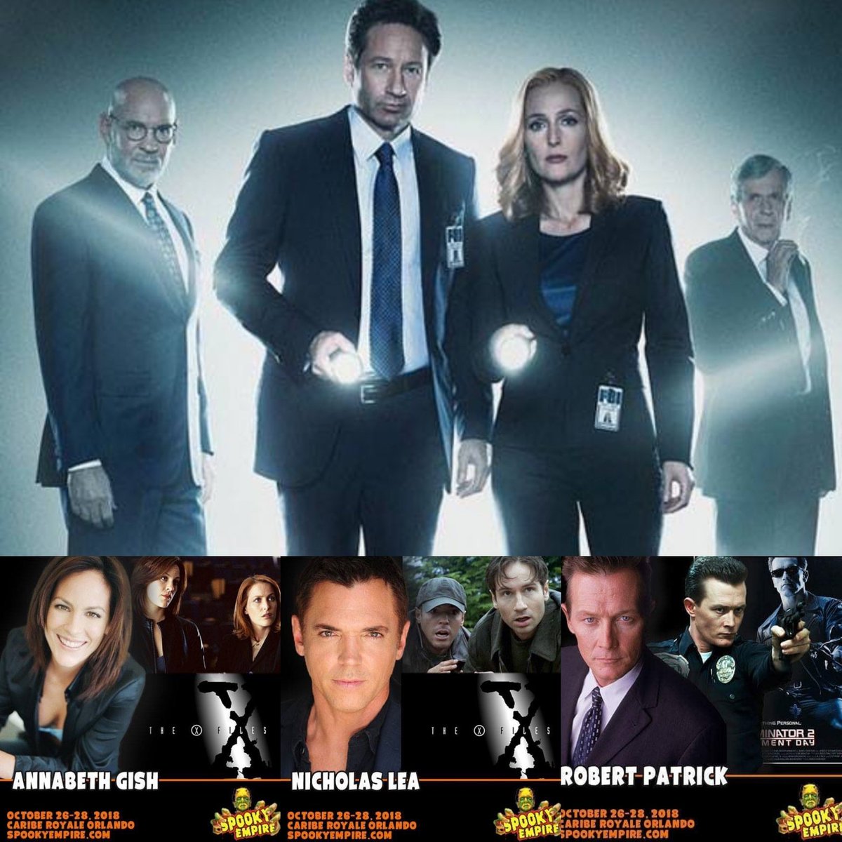 NBD...just THE ENTIRE CAST OF THE X-FILES together again
@SpookyEmpire 😱
How much is THAT photo op gonna be 😳
#GillianAnderson #DavidDuchovny #annabethgish #robertpatrick #MitchPileggi #nicholaslea #williambdavis #xfiles