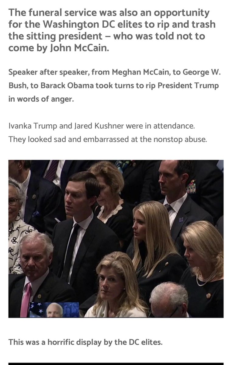 LovelyGigi33's tweet photo. HOW AWFUL!
Speaker after speaker, from Meghan to Bush, to Obama took turns to rip PresidentTrump in words of anger
Ivanka &amp; Jared were in attendance. They looked sad &amp; embarrassed at the nonstop abuse
When Prez was told not to attend, Ivanka shouldn’t’ve
https://t.co/iuJbda5f6p https://t.co/ZJAhXGnxdA