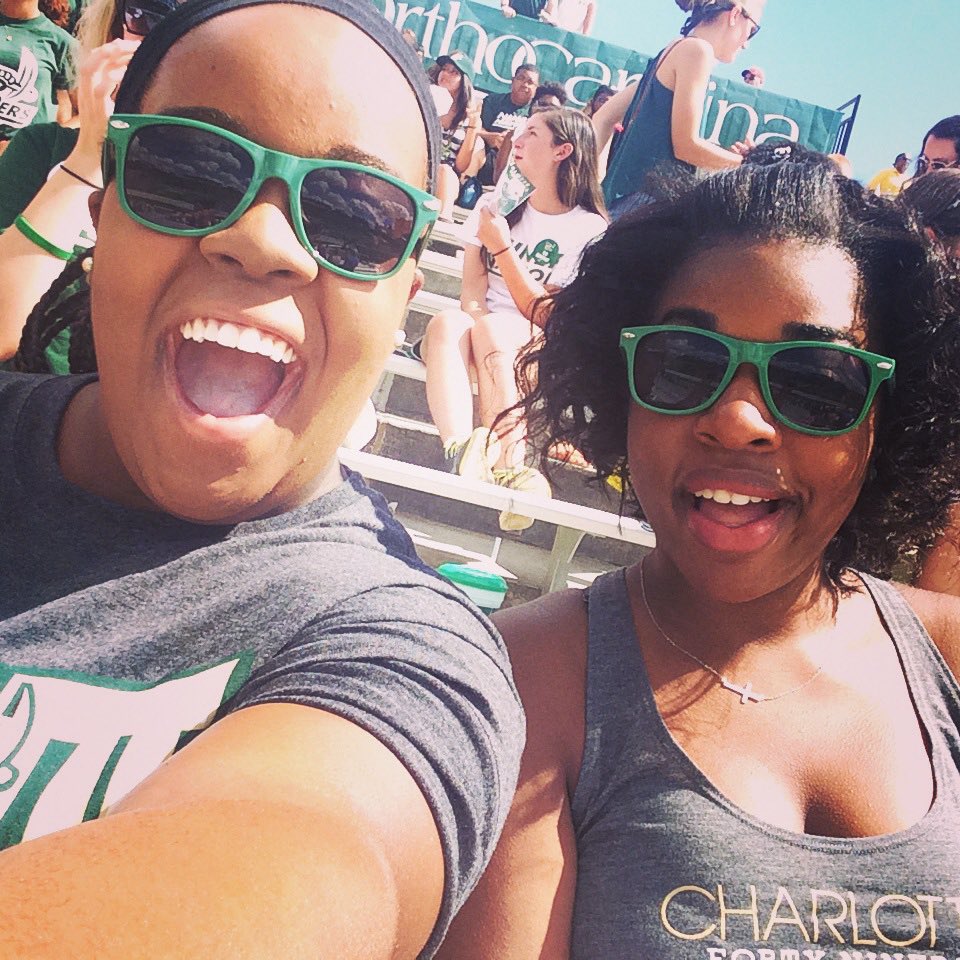 Niner_Robbie's tweet photo. In honor of the first home game of the season, throwback with @ProgrsivPassion at our first UNC Charlotte Football Game! #WearGreen #GoNiners https://t.co/OhKr0cXg8F