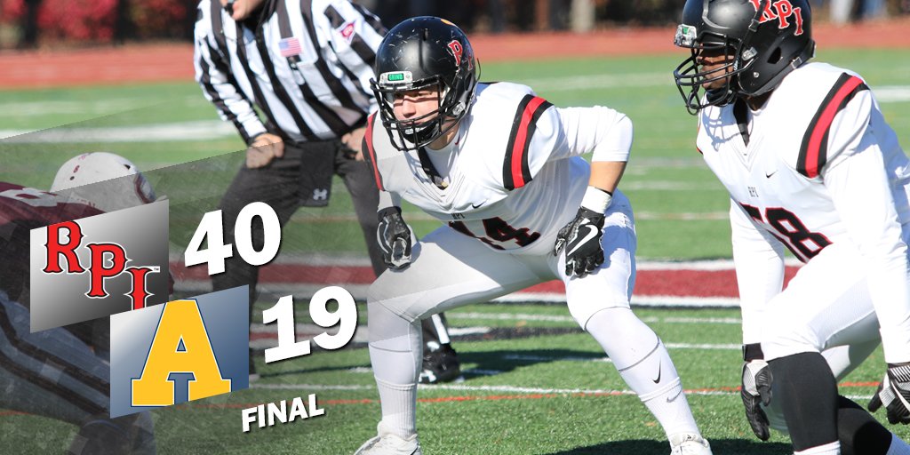FB | <a href="/RPIFootball/">RPI Football</a> (1-0) opens 2018 with a 40-19 win at Allegheny! Law scores three TDs, while Hoggard collects game-high 12 tackles. #RPIFB #d3fb