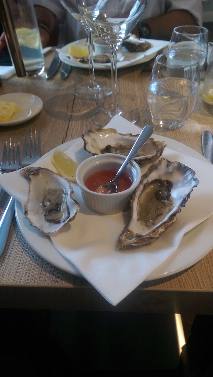 bealesteven45's tweet photo. The good ladies birthday spent at #Tauntons new #SeafoodResturant @albatross_fish food devine😘 #PorlockOysters superb😘Ricardo and his front of house team very professional, we will be back soon 10/10 https://t.co/4O1uvImJfv