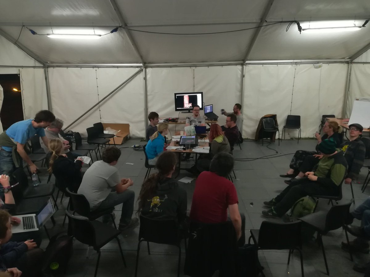 wsndrs's tweet photo. Great turn out for @GKitteridge1's tomb of horrors at @emfcamp https://t.co/QDNz09foKe