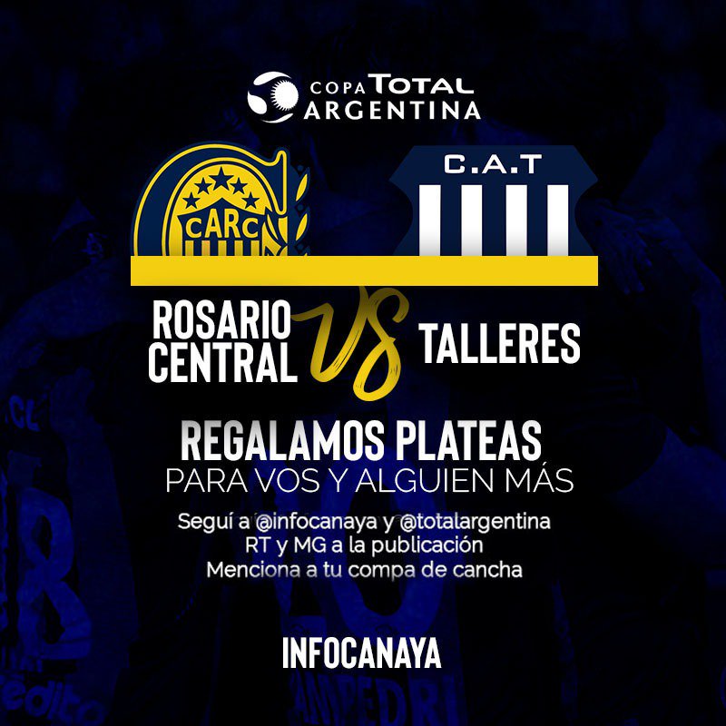 ✊ Regalamos entradas para el partido por #CopaTotalArgentina🏆 Seguí las instrucciones de la imágen para participar ‼️ Cuanta más gente menciones, tenes más chances de ganar 💥 El domingo 2/9 a la noche informamos ganadores 👍 Gentileza de @totalargentina #RosarioCentral🇺🇦