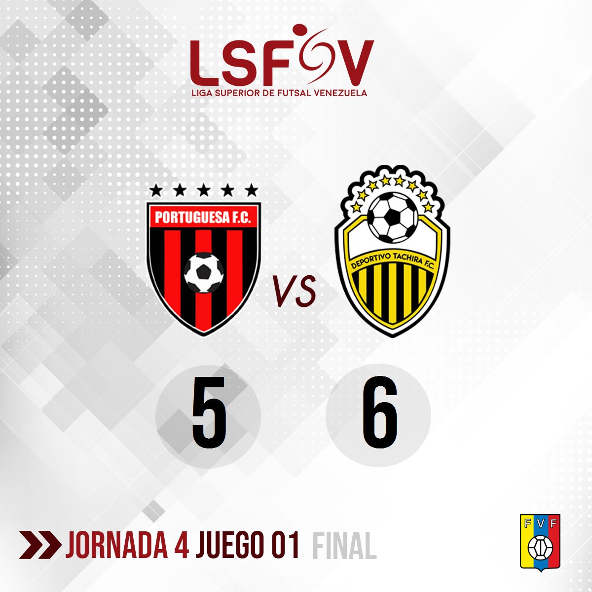 LigaSuperiorFVF's tweet photo. #LSFV | Termina el compromiso en Acarigua #PortuguesaFC 5 - 6 #DvoTachira en el primero de la #J4! #LSFV2018 #LaqueNosGusta 🏆💪⚽️ https://t.co/rJQ11Fdkn4