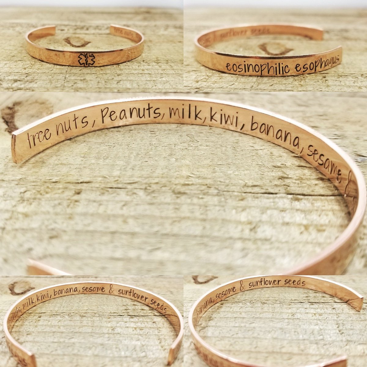 SimplySavviCo's tweet photo. Custom medical I'd bracelet. 
I may of forgotten a letter in one of the words..so, one side you shall see 😂 #whenyourstampsgetoutofline
#SimplySavviCo #bracelets #medicalid #girlboss #girlgang #metalstamping #braceletswag #braceletstacks #etsygifts #mommadebusiness #etsyjewelry https://t.co/j0TebwtHrA