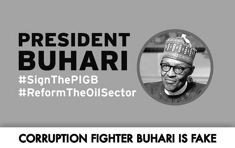 AgorasBlog's tweet photo. Crooked Buhari (that hurriedly hijacked petroleum minister portfolio for himself & his corrupt cabal) refuses to sign the #PIGBill & REFORM THE OIL SECTOR, because he & his corrupt gang are profiting from the current scheme of things. #CorruptPresident @MBuhari @NGRPresident https://t.co/nOMXJb3wjj