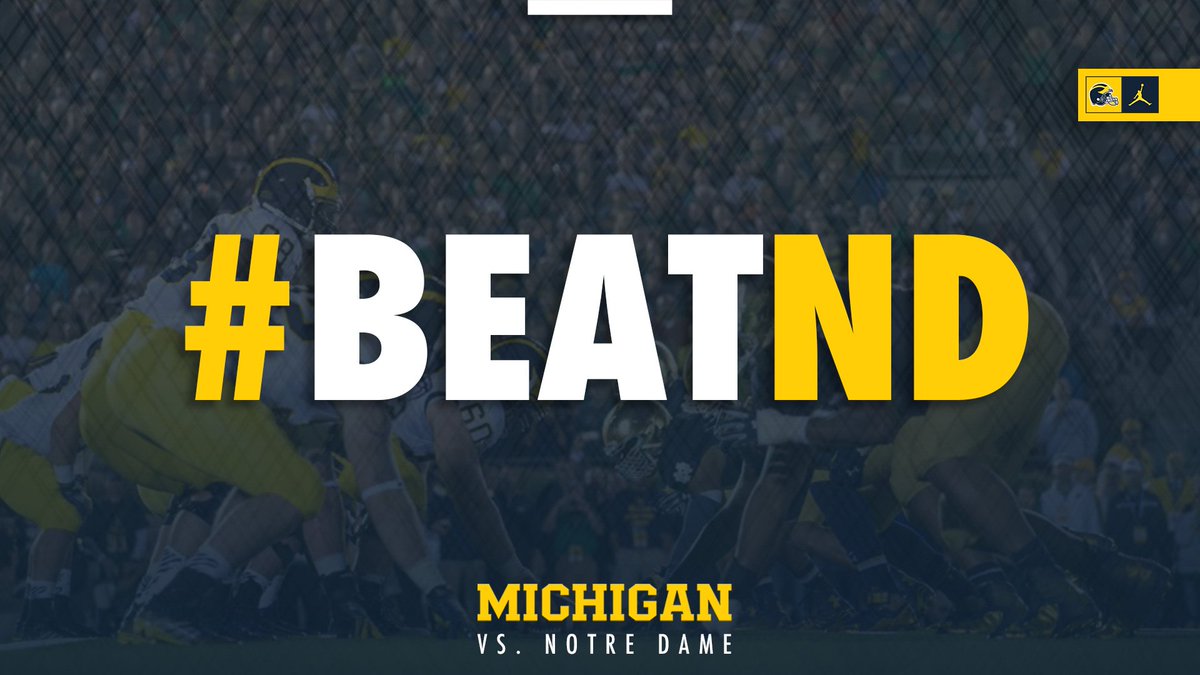 UMichFootball's tweet photo. #BeatND 

--

#GoBlue https://t.co/d3agsvFa1S