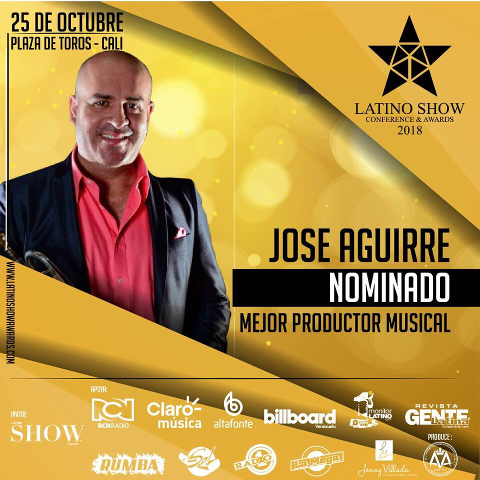 Con alegría y orgullo recibimos la nominación de nuestro director y productor musical; el maestro <a href="/JoseAguirrePro/">Jose Aguirre</a> en los <a href="/LatinoShowAward/">Latino Show Awards</a> 2018, en la categoría "Mejor productor musical". ¡Felicitaciones maestro! Somos #JoséAguirre &amp; The #CaliBigBand.
#nominados #nominación