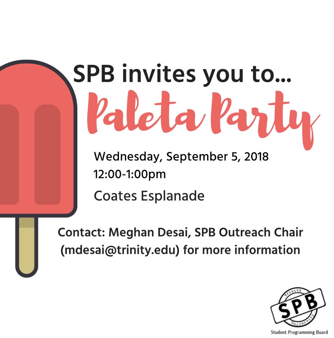 Come by and see us this Wednesday for paletas on the esplanade!!