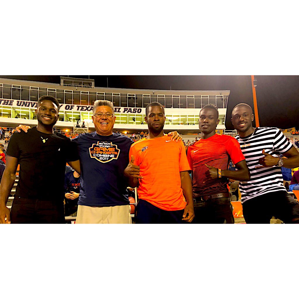 GameChangersPYS's tweet photo. #GameChangersEP Austin Ondijo @UTEPTrack High Jumper, Cornelius Brown Miner FB, Miner Michael Saruni NCAA 800 Record Breaker 1:43.25, 600 Indoor World Record, Shakeem Smith UTEP Hurdler. Grateful for these friends who want to impact El Paso’s Youth.  @UTEPAthletics #THEDISTRICT https://t.co/J60D4GO3cq