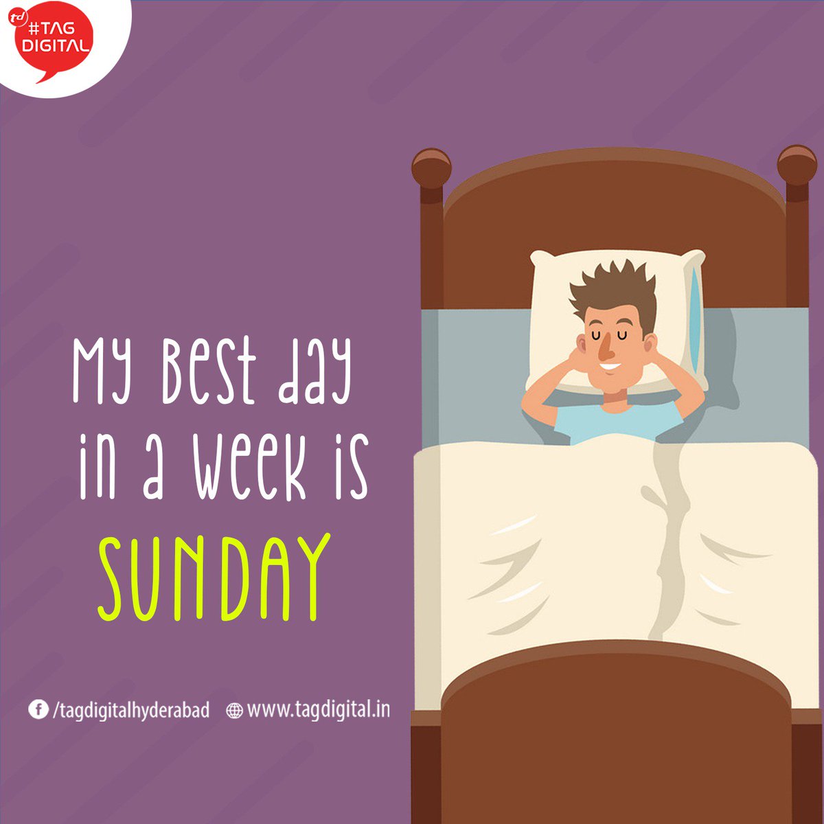Tagdigitalhyd's tweet photo. My best day in a week is SUNDAY.😎

#Sunday #Funday #Weekend #Holiday #Weekoff #SundayFunday #SundayBrunch #weekendVibes https://t.co/nMrDcrmfLc