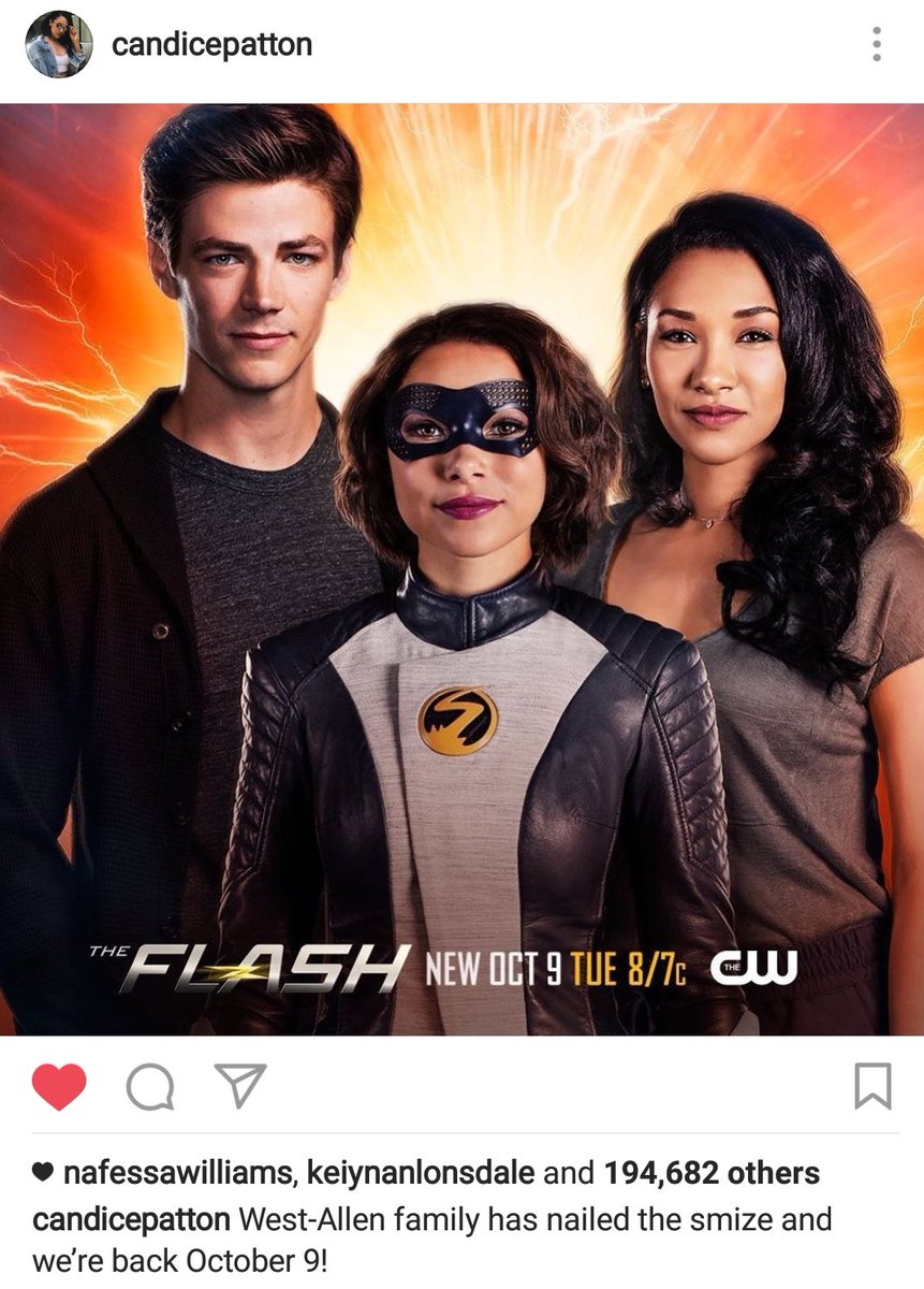 CandicanesU's tweet photo. You know what to do fam: go on Candice's IG and Like &amp; comment about this groundbreaking poster feat. the Flash Family: Iris West-Allen and her two fave people, her hubby &amp; daughter!!

https://t.co/7grNxgGQch

#TheFlash #FlashMatriarch #TheWestAllens https://t.co/zKlBgwFNQD