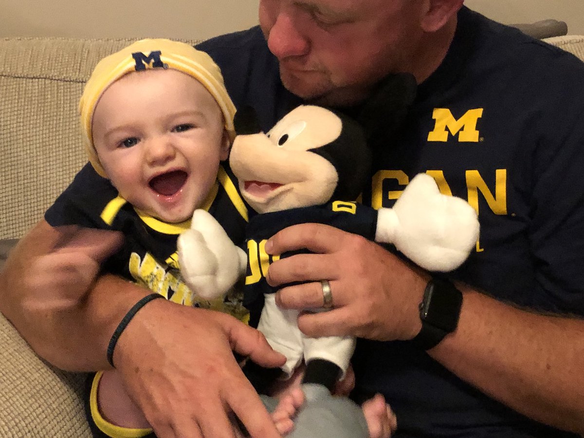 NikBMcD's tweet photo. @UMichFootball Baby Maize’s first game day! https://t.co/wa9gmJxspv