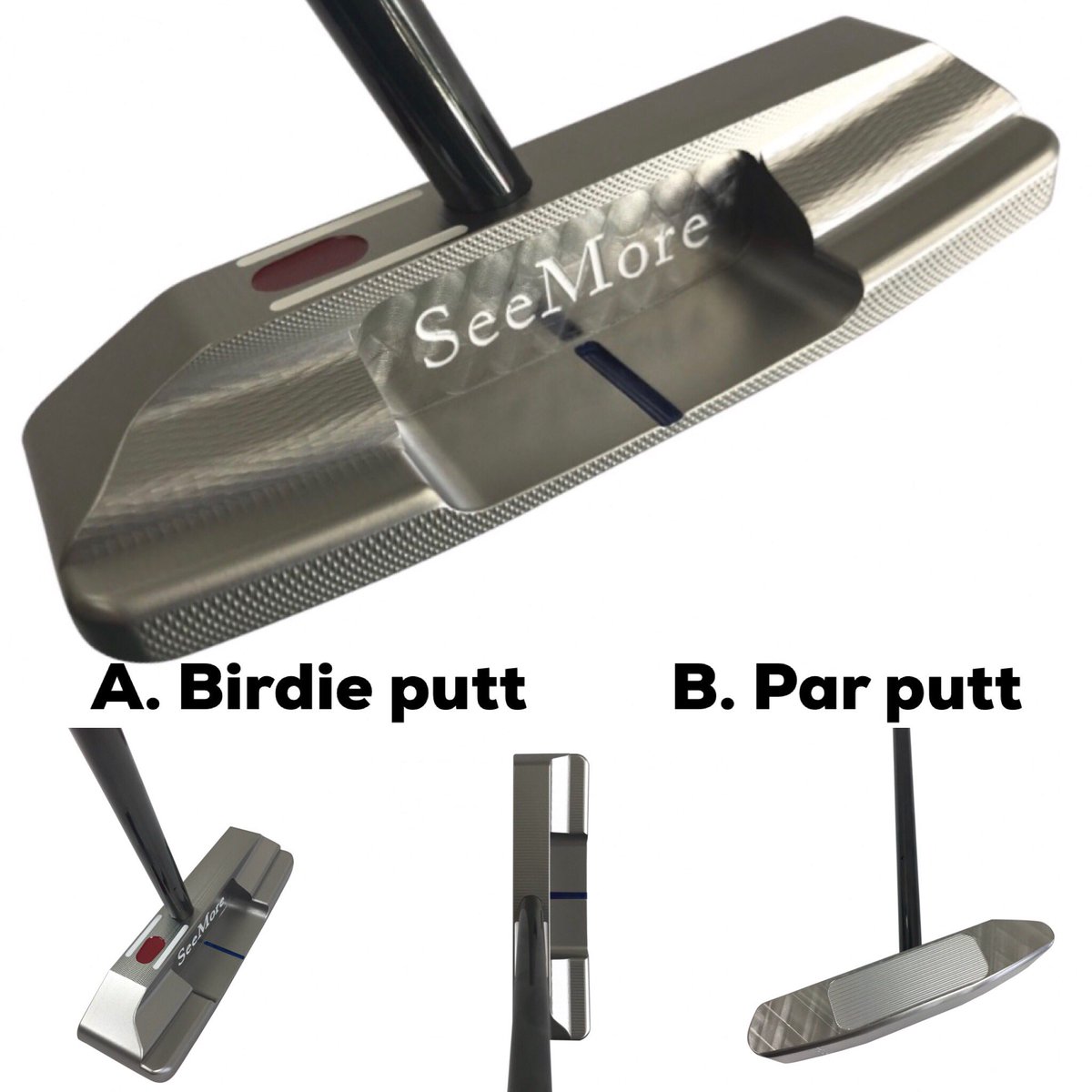 SeeMorePutters's tweet image. When would you want to use the PRIVATE RESERVE PLATINUM M7X?
A. Birdie putt or 
B. Par putt

#putting #putter #puttinginstruction #golfinstruction #golfcoach #teamseemore #golf #hidethe🔴 #golflesson #puttinglesson #growthegame #pga