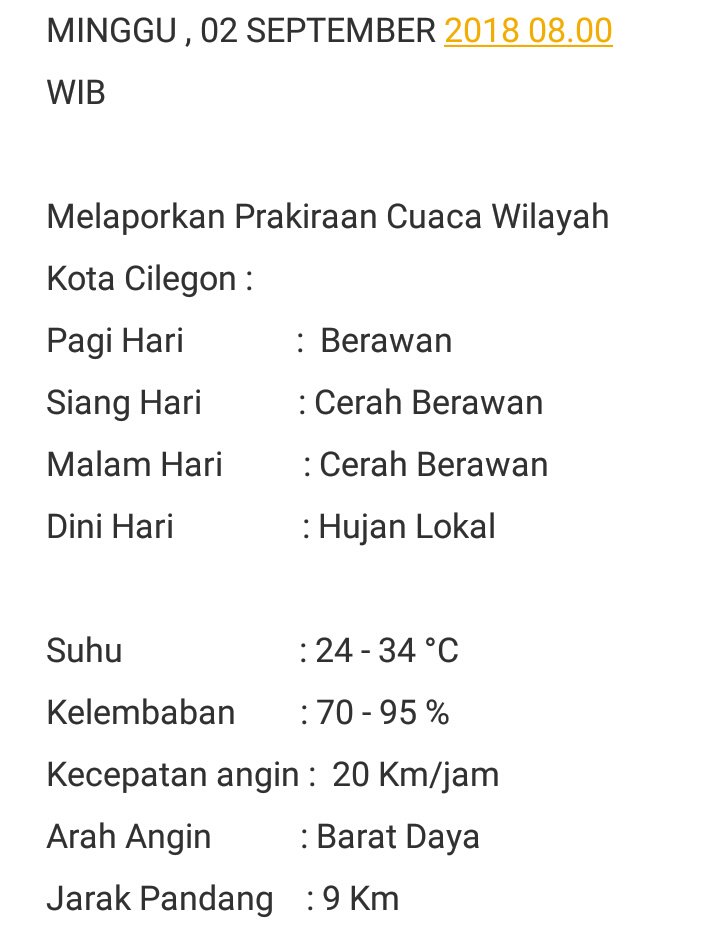 bpbdcilegon's tweet photo. SELAMAT PAGI !!!

Laporan :
Susunan Piket Jaga PUSDALOPS-PB BPBD KOTA CILEGON
MINGGU , 02 SEPTEMBER 2018 08.00 WIB s/d SENIN, 03 SEPTEMBER 2018 08.00 WIB

REGU 1
KOMANDAN REGU :
- SUNHAJI 

Anggota :
- TUBAGUS SURYA BHASKARA
- IMAM MAKSUM
- ABDULLAH

Petugas Gudang :
- FADLI https://t.co/ypZ6SPuqYS