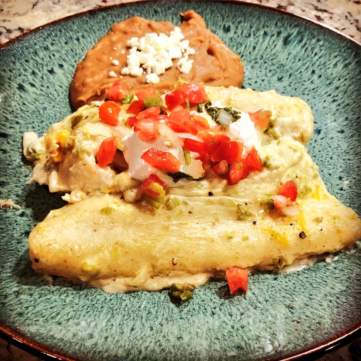 danielgerds's tweet photo. You know it’s hatch season and that means some homemade #hatchgreenchile enchiladas. #homemade #scratch #startedfromscratch #allhatcherrthang #imadethis https://t.co/s1JzPcx7Je