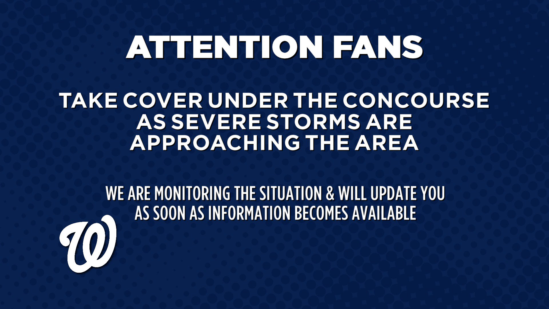 Washington Nationals on Twitter "Tonight's game is currently delayed due to inclement weather