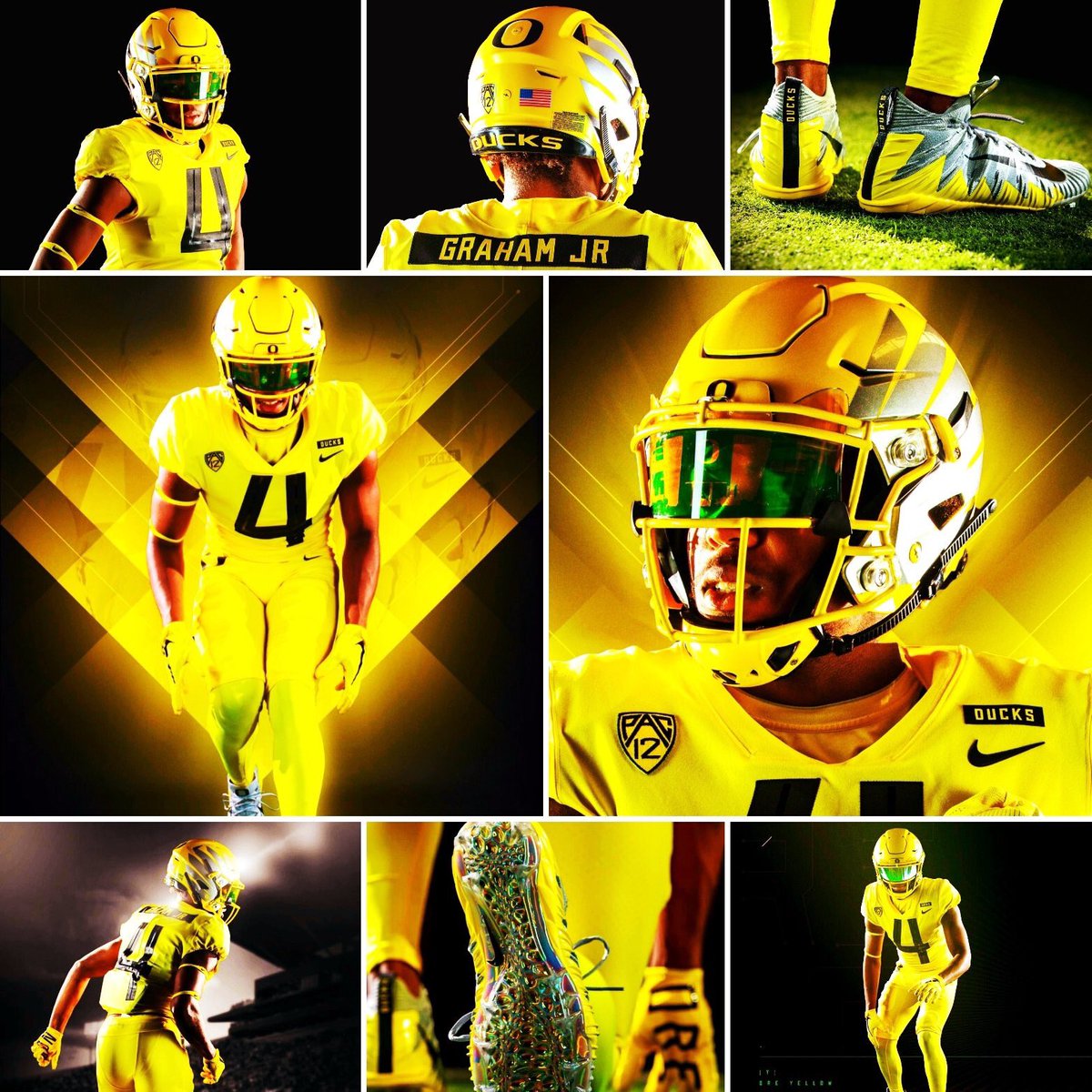 Full look from head to toe of the uniforms that <a href="/oregonfootball/">Oregon Football</a> is rocking right now. #TBG