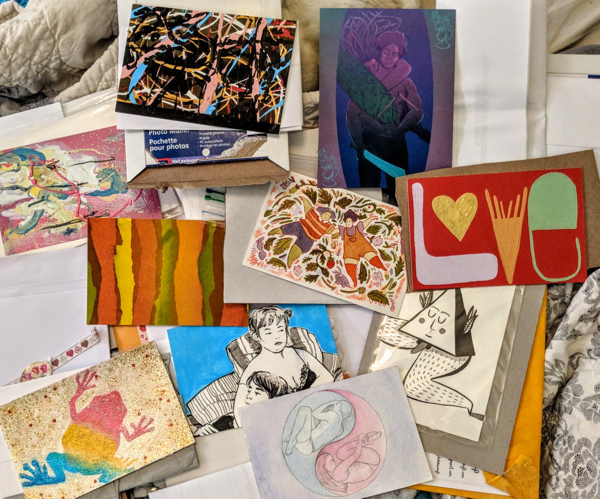 biartsfestival's tweet photo. Cont'd - Friday 21 September is also the #postcard #show - small works of art for sale - by many local #artists. A #fundraiser for the #biartsfestival. All works $40 - snap them up!! #bisexual #bitwitter #BiVisibilityMonth #celebrate #postcardshow #torontoart https://t.co/U28sZOKxuS