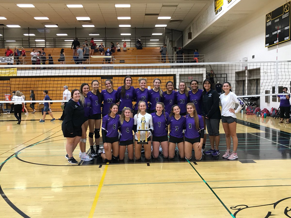 MillenniumVball's tweet photo. 💜🖤 Goldwater Champs for the 4th year in a row‼️  🏆🏆🏆🏆   #4peat #DNA #tigerson3 https://t.co/ySLwsQIL9D