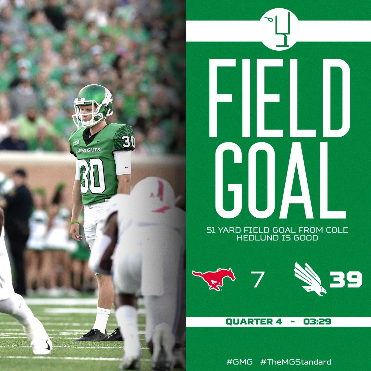 North Texas Football On Twitter Cole Hedlund Drills A 51 Yard