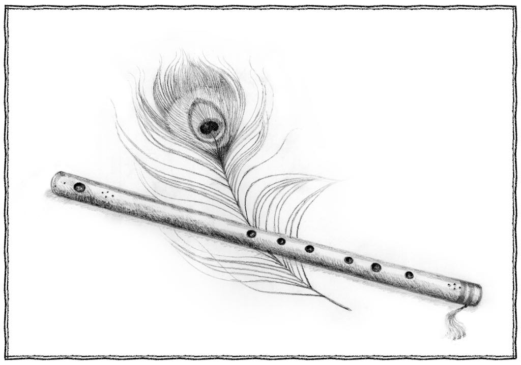 flute drawing – Manvir Kaur