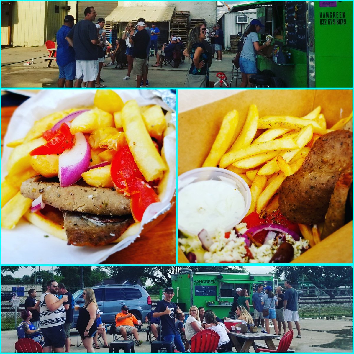 hangreek's tweet photo. Wow! What a day! National gyro day at @NoLabelBrewCo was A SUCCESS! Thank you all who came out and had a #gyrowrap or a #gyroplatter from us Always be #HangryforGreek #houstonfoodtruck #greekstreetfood #gyros #greeksalad #hangreekfries #hungry #nationalgyroday2018 #nolabelbrewing https://t.co/NxJDCZzIrk