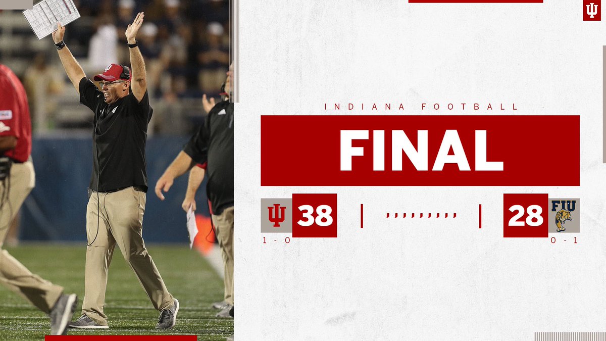 IndianaFootball's tweet photo. FINAL: #iufb 38, FIU 28 https://t.co/UKVTj4TJWK