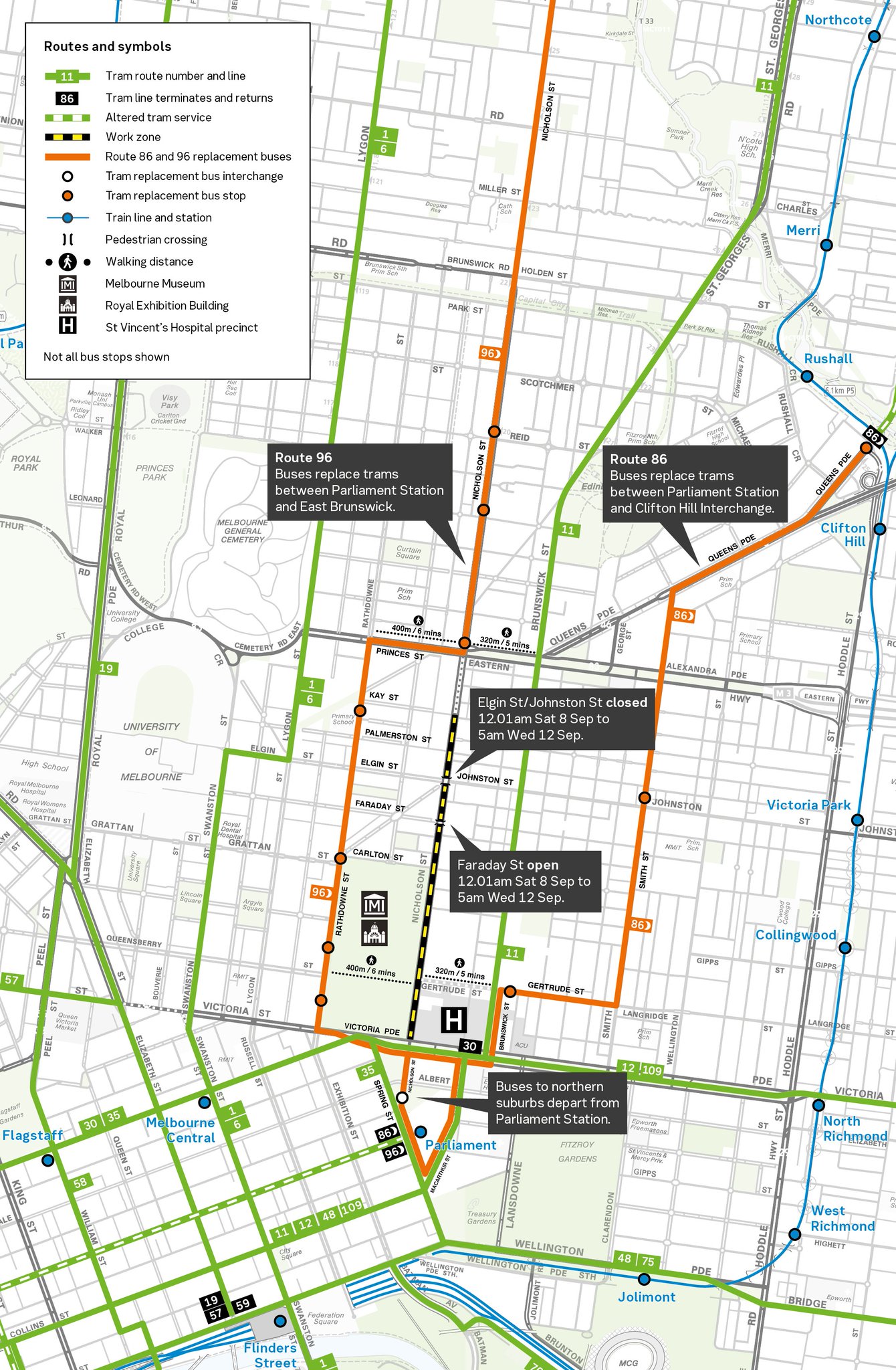 Yarra Trams on Twitter "Route 86 & 96 passengers Nicholson Street works may affect your