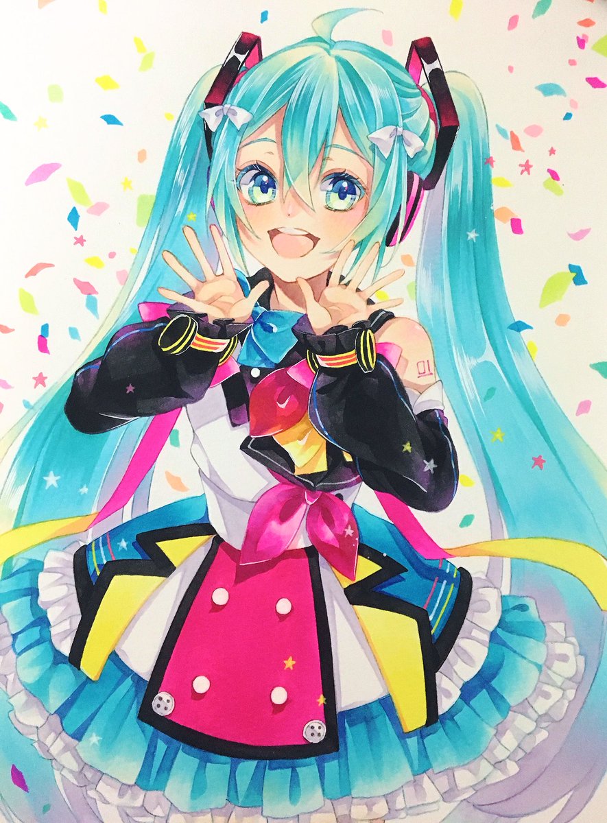 初音ミク 「ミクちゃん!昨日の中継良かった…?✨
#マジカルミライ2018 」|りーりん@〜4/23 358colors池袋ロフトのイラスト