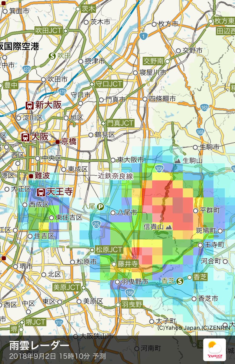 レーダー 大阪 雨雲