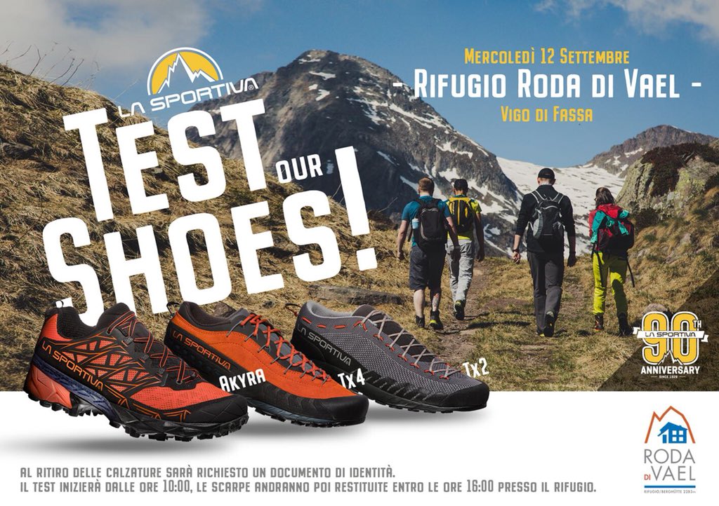 #test scarpe <a href="/lasportivatwitt/">La Sportiva</a> modelli avvicinamento e #running  il 12 settembre qui al #rifugio .