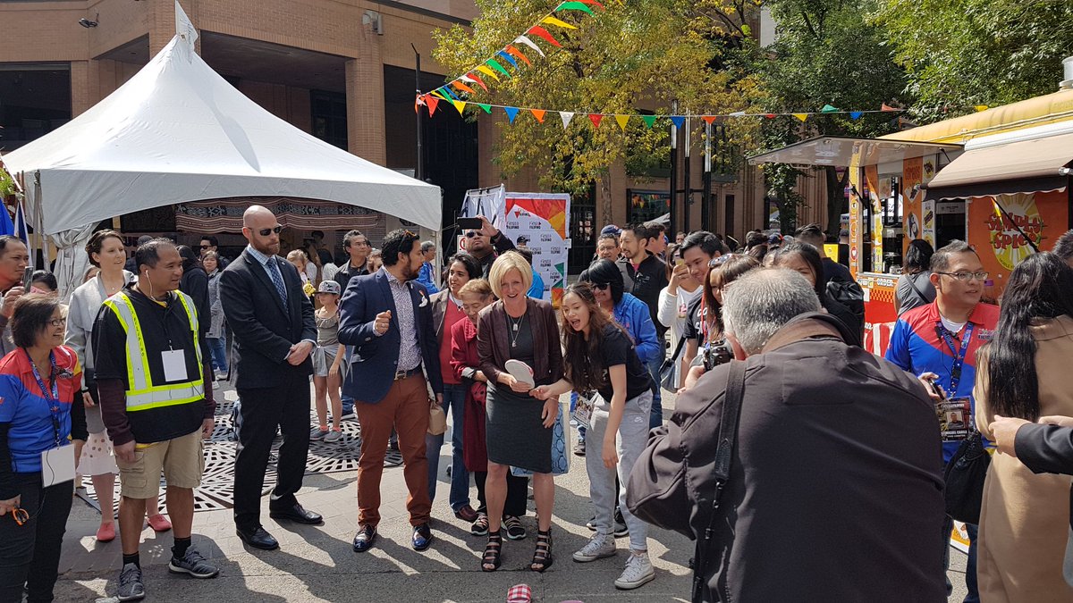YEPyyc's tweet photo. Thank you Premier @RachelNotley for joining our youth in the traditional Filipino game "tumbang preso" at #fiestafilipinoyyc 2018 @fiestafilipino #yepyyc #yyc https://t.co/heG1y7caNy